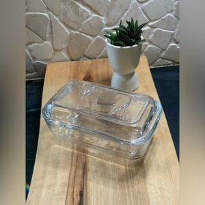 GLASS COW BUTTER DISH
